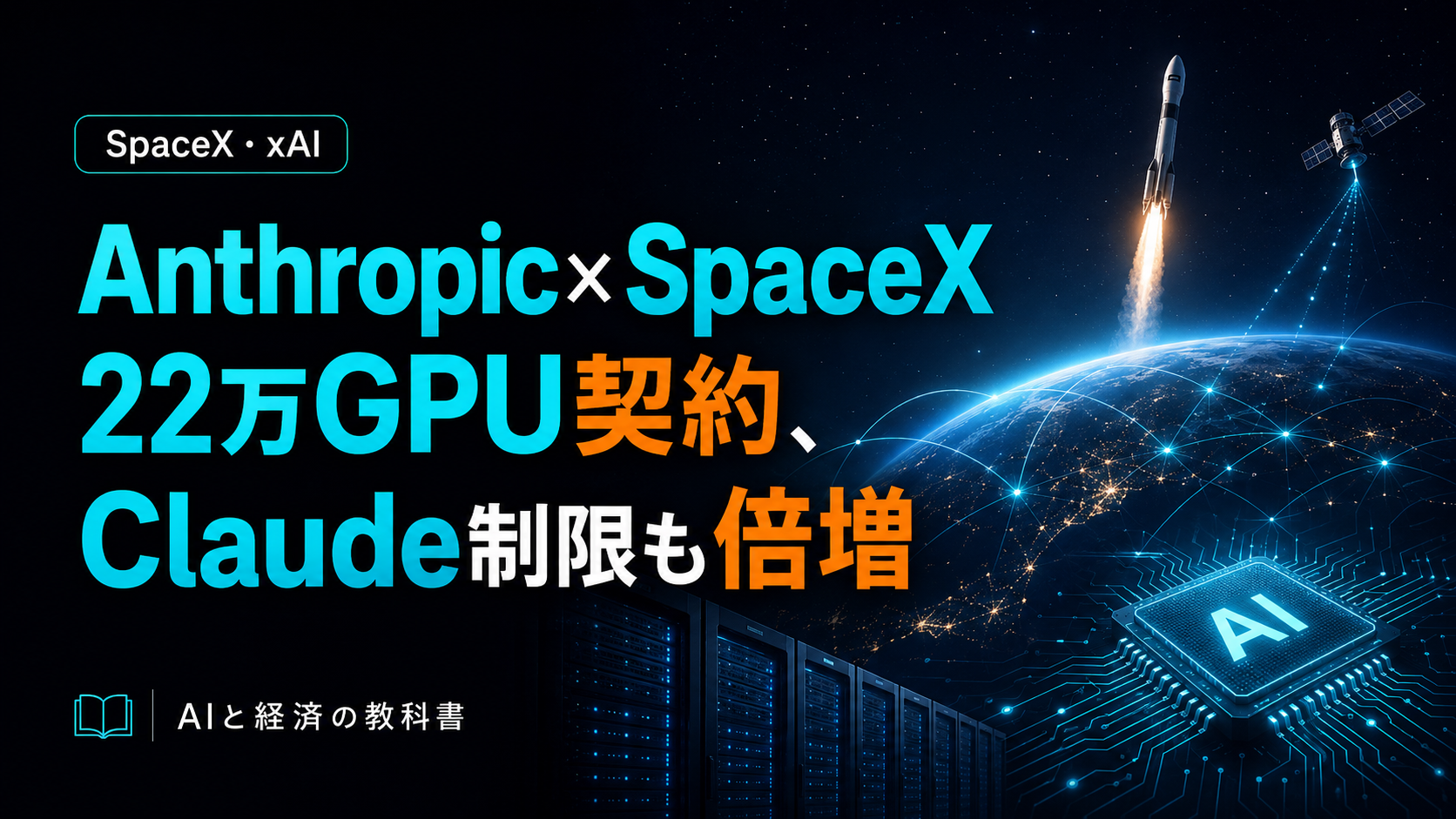 AnthropicがSpaceXと22万GPU契約