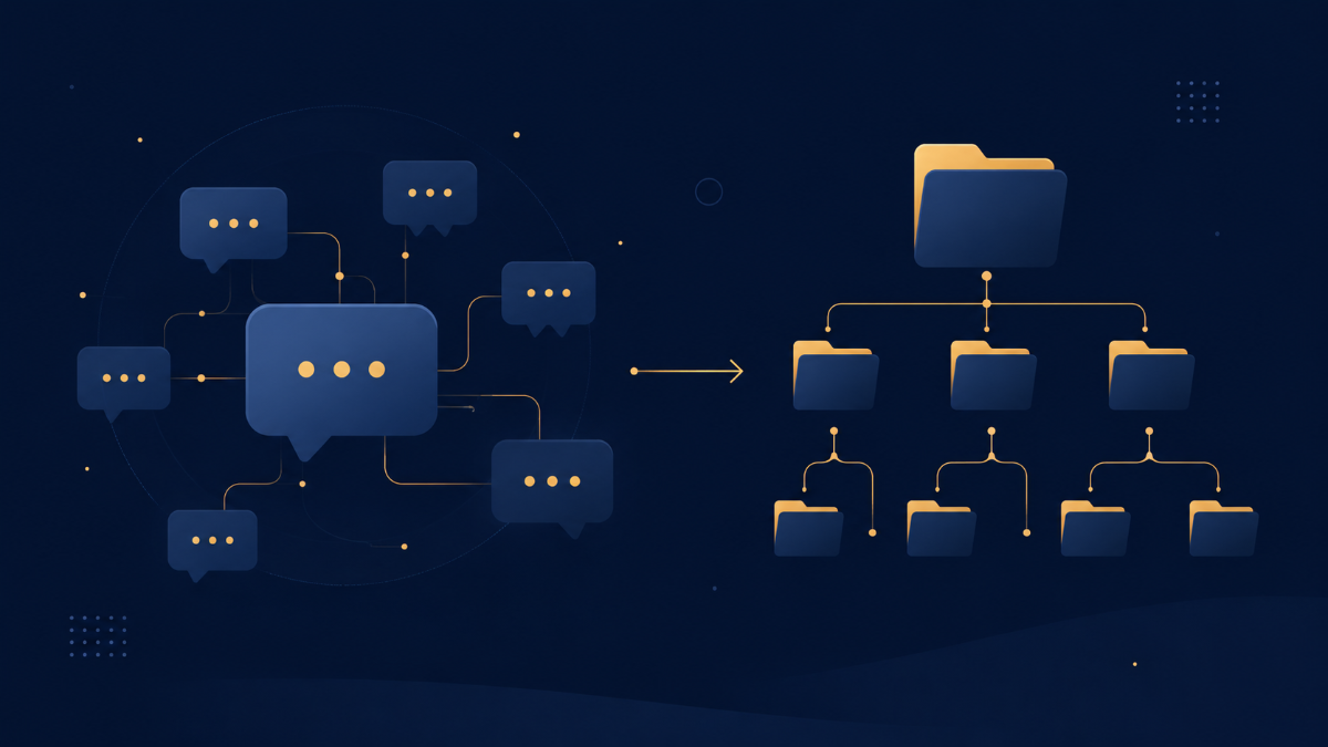 ChatGPTのやりとりを整理するイメージ